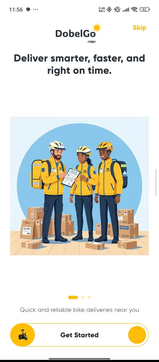 DobelGo delivery partner fleet screen