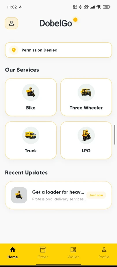 Services screen