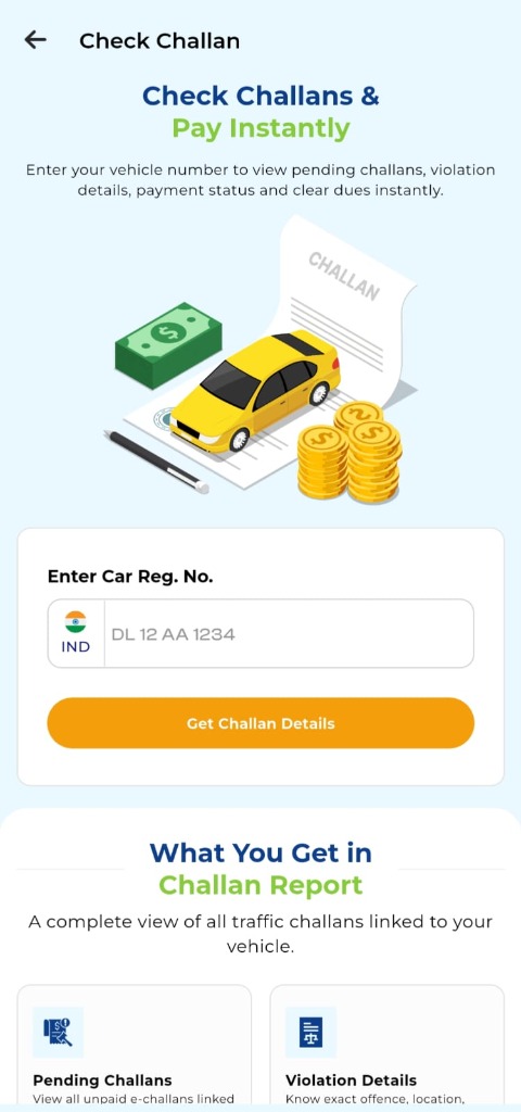Carosa App Check Challan