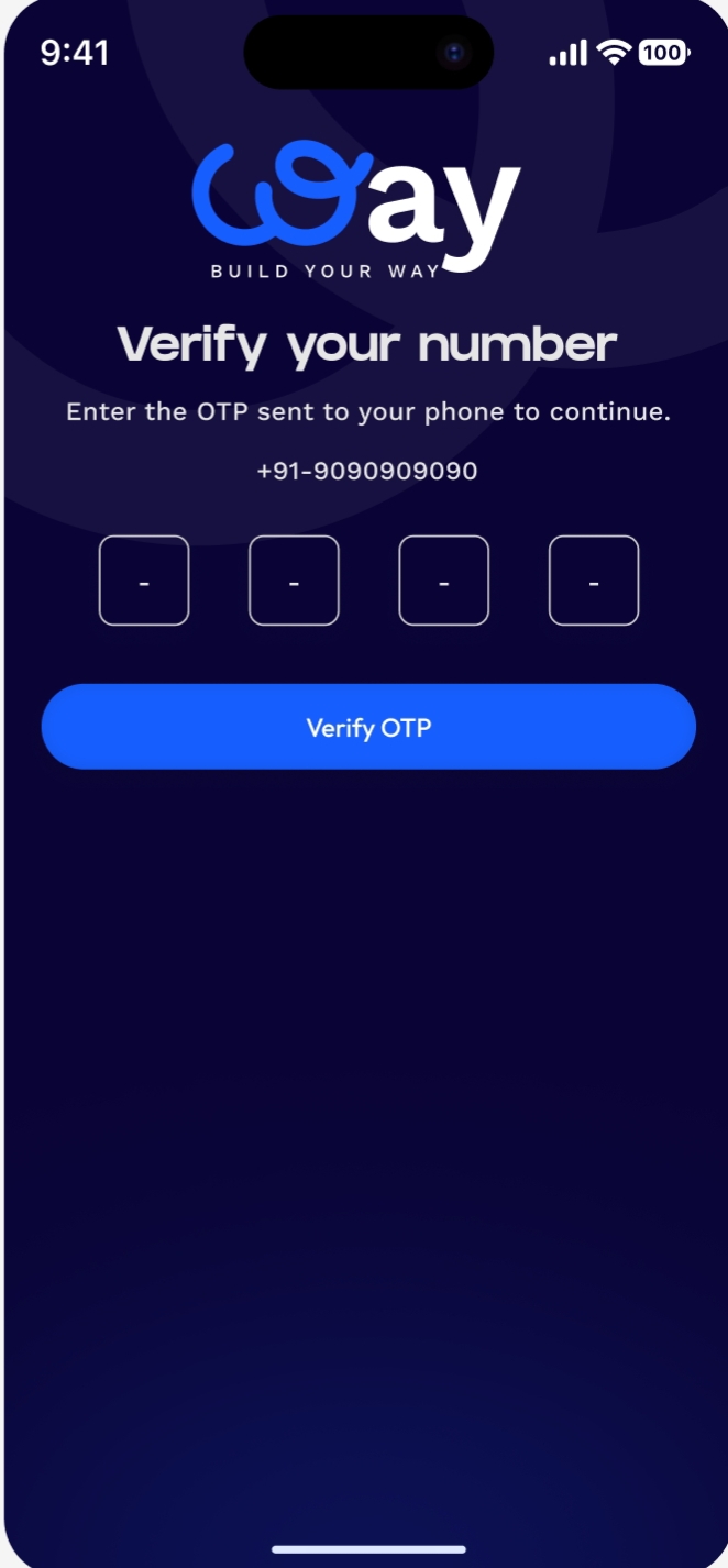 Way OTP Verification app screen