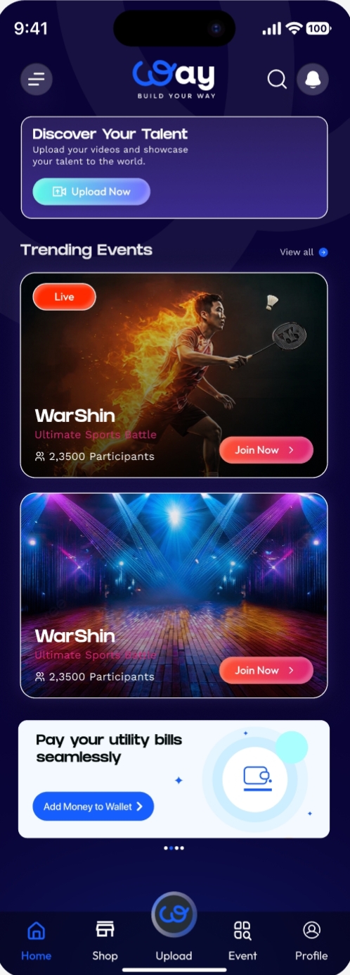 Way Dashboard app screenshot